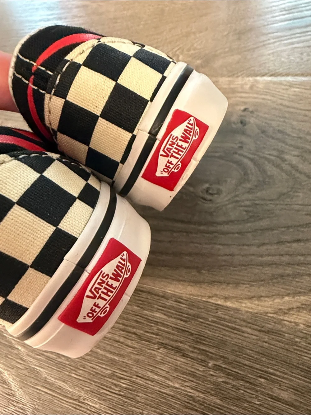Vans Kids 5.5 Slip-On Mickey & Minnie Black White Check